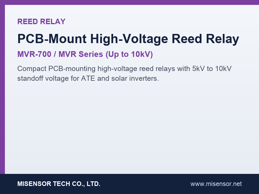 PCB-Mount High-Voltage Reed Relay (MVR Series Up to 10kV)